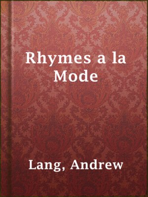cover image of Rhymes a la Mode